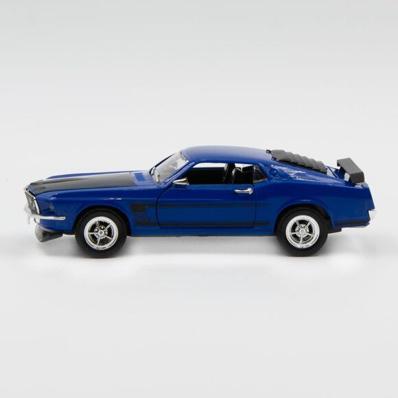 ARKO 1:32 Diecast 1969 Ford Mustang Boss 302 Fastback Hardtop in Blue and Black - Picture 3 of 9